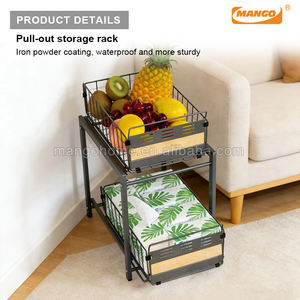 Organizzatore a Due Ripiani con Cassetto <span class=keywords><strong>Estraibile</strong></span> in Metallo per <span class=keywords><strong>Cucina</strong></span> e Ufficio - Product Image 4