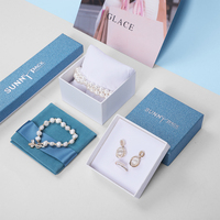 Cajas de Embalaje de Joyería de Papel Azul Brillante con Logotipo Personalizado de Sunny Pack, Juego de Cajas de Embalaje con Tapa y Base