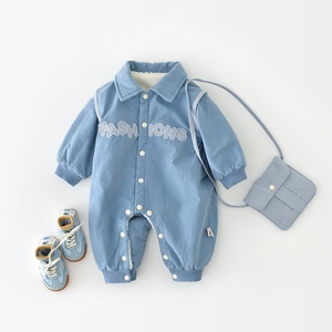 Automne et hiver bébé garçon col <span class=keywords><strong>thermique</strong></span> <span class=keywords><strong>body</strong></span> avec sac à manches longues vêtements pour bébés épaissi bébé barboteuses - Product Image 2