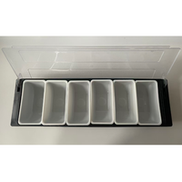 Boîte de rangement en plastique à compartiments, plateau de service à fruits divisé, boîte de rangement séparée pour les garnitures des salons de thé au lait