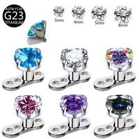 Ancre microdermique filetée en titane ASTM F136 G23 de 0,9 mm pour piercing cutané, bijou sexy implanté par ponction superficielle