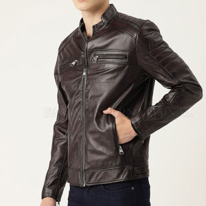 High Quality FASAM INTERNATIONAL <b>Men's</b> PU Leather <b>Jackets</b> <b>Long</b> Sleeves Zipper Pockets HIGH STREET Style for Winter Wearing - Product Image 2
