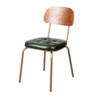 Chaise de salle à manger de restaurant commercial américain de style industriel chaise de bar d'hôtel à dossier souple en fer forgé rétro vente en gros