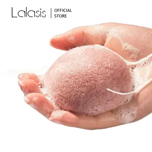 Lalasis makeup remover konjac gentle face wash cleansing bamboo charcoal konjac sponge facial