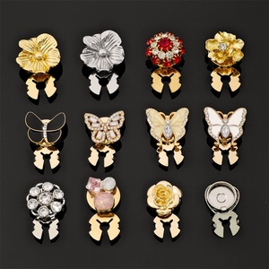 Boutons décoratifs en métal pour chemisiers, avec fleurs, perles, strass et papillons, pour vêtements féminins. - Product Image 1