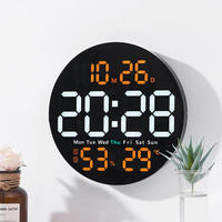 YIZHI jam dinding Digital LED, jam dinding meja Digital dengan pengendali jarak jauh, kecerahan, dapat disesuaikan, waktu untuk dekorasi rumah