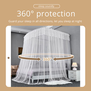 Princesse lit auvent rideau confortable Double couche 4 ouvertures <span class=keywords><strong>moustiquaire</strong></span> décorative drapé filet filles maison porte décoration - Product Image 3