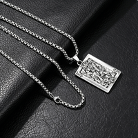 Collana con Ciondolo Teschio Vintage in Fusione a Caldo, Stile Poker, da Uomo, Rock Hip Hop, Miniatura, Catena per Maglione, Accessori Moda - Grande Offerta