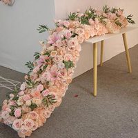 Chemin de table décoratif pour mariage, 2 m, chemin de table en fleurs artificielles blanches pour la décoration de mariage
