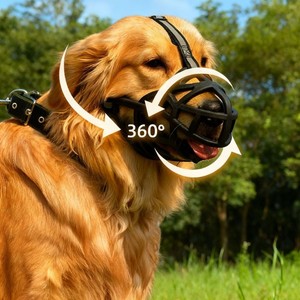 Museruola per Cani in Silicone Morbido a Cestello, Permette di Respirare e Bere, Previene Latrati, Morsi e Masticazioni Indesiderati - Product Image 4