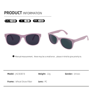 Gafas de Sol de Fibra de Paja de Trigo, Venta Caliente, Logotipo Personalizado, Fabricantes, Montura Rosa y Morada Reciclada, Gafas de Sol Biodegradables - Product Image 6