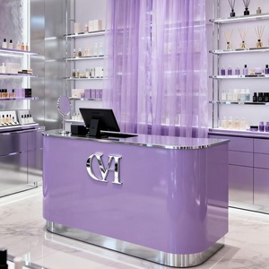 Meja pajang toko kosmetik modern dengan cermin untuk etalase toko rias - Product Image 4