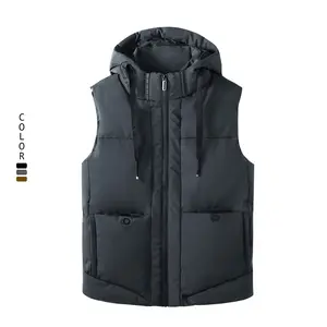 Gilet en coton de couleur unie pour homme, coupe-vent chaud, sans manches, sport décontracté, grande taille, 2022