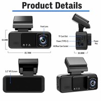 Caméra de tableau de bord sans fil OEM/ODM 3,2 pouces à double objectif 4K+1K, enregistrement en boucle, vision nocturne, GPS, enregistreur de conduite automobile