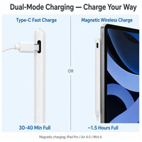 Stylet ergonomique léger 15g pour iPad, confort tout au long de la journée, magnétique, rechargement, rejet de la paume, inclinaison, prise de notes, personnalisable OEM