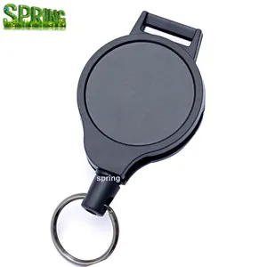 Neues Modell Locking Professional Heavy Duty Power Retract able Badge Reel mit einziehbarem 1mm dickem Stahl kabel 24''