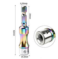 Adaptateur de douille escamotable Evian, convertisseur de douille à tige hexagonale couleur titane, connecteur de douille pour perceuse à couple élevé