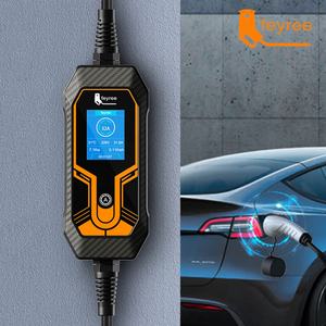 Station de recharge rapide pour véhicules électriques DC 11 kW 16 A, portable, EVSE, câble Type 2 de 5 m, prise CEE, 3 phases, stéréo, Tesla Model 3, contrôle par application - Product Image 6