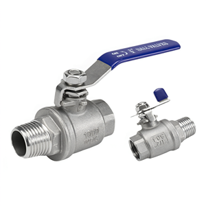 Válvula de Bola de Acero Inoxidable Yoebor SS316L de 1/2 pulgada con Rosca Macho-Hembra de 2 Piezas - Product Image 1