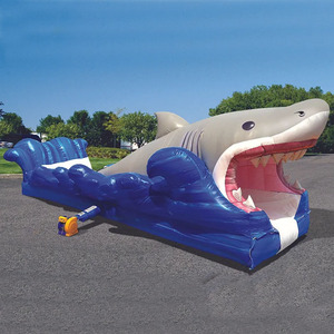 Tobogá<span class=keywords><strong>n</strong></span> Acuático Inflable Big Bite Surf Wave Shark, Tobogá<span class=keywords><strong>n</strong></span> Acuático Inflable de PVC Resistente para Niños y Adultos, Alquiler para Eventos - Product Image 1