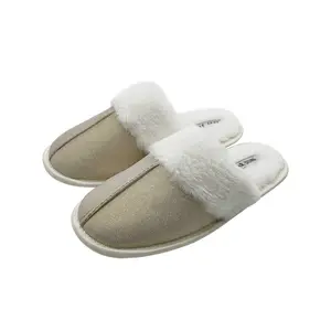 Moda microfibra pelliccia sintetica inverno casa caldo accogliente Indoor morbido peluche pantofole invernali pantofola da donna per interni