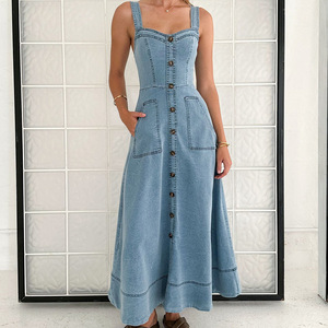 Faldas Vaqueras de Mezclilla Elásticas de Moda Holgadas Estilo Vintage para Exteriores IHOOV para Mujer - Product Image 5