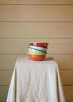 Ensemble de bols de service en métal émaillé uni de couleur unie, écologique, de bonne qualité, pour la sécurité alimentaire, le camping, personnalisable
