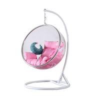 Fauteuil suspendu créatif en acrylique transparent, design américain, pour la maison, chaise bulle, panier suspendu, balançoire sphérique