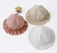 Gorro de Pescador para Bebé, Primavera Otoño, Estilo Princesa, Gorro Delgado para Recién Nacido, Cálido, de Fibra de Algodón, Protección Solar