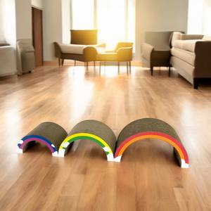 3 in 1 arcobaleno Lounge Premium graffiatura gatto ad alta densità corrugato antigraffio Set - Product Image 2
