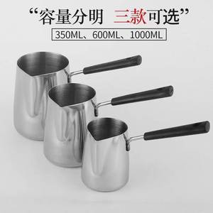 หม้อสแตนเลสสำหรับต้มนม ขนาด 350 มล. 600 มล. 1000 มล. ชุดหม้อขนาดเล็กสำหรับทำกาแฟ ใช้กับเตาแม่เหล็กไฟฟ้าได้ พร้อมพวยกาปลายแหลม - Product Image 2