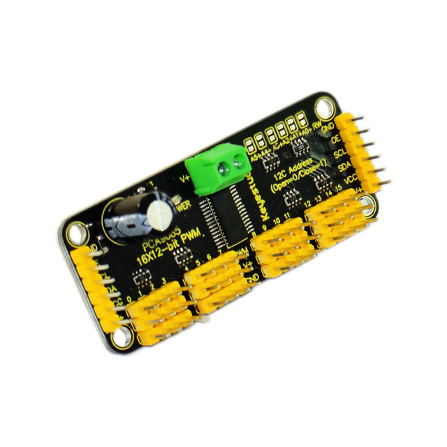 Keyestudio Servo Driver Breakout Board PCA9685 16-channel 12-bit PWM Servo Driver I2C Interface Shield for Arduino for Microbit