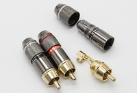 Adaptateur de prise RCA mâle pour son musical Connecteur à souder plaqué or sans soudure Adaptateur audio vidéo en or Connecteur de câble