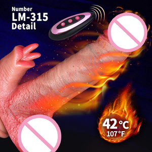 Dildo Portátil LM-315 con Control Remoto, Vibración, Estiramiento, Oscilación, Calentamiento y Resistencia al Agua - Product Image 3