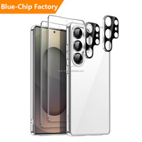 Yanchentian 5 1 9D Clair 9D Protection d'écran en verre trempé Kit de protection d'écran pour téléphone portable Étui de téléphone robuste pour Samsung S24 S25 Ultra