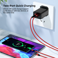 Chargeur mural de prise britannique 20W | Adaptateur de chargeur de voyage à charge rapide USB et type C double port PD20W 5A pour le marché britannique