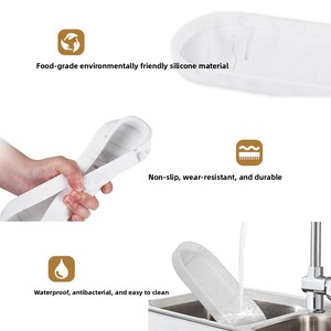 Plateau décoratif ovale minimaliste en silicone, organiseur de salle de bain, plateau à savon multifonction, récipient de rangement pour bijoux et bibelots - Product Image 5