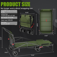 Chariot de camping pliable robuste de haute qualité, multi-couleurs au choix, conception sécurisée, roues pivotantes à 360° pour le shopping