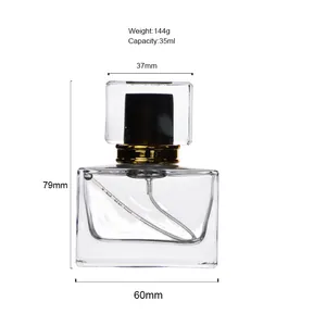 50Ml 100Ml Grosir Kotak Datar Wangi Hitam Mens Cologne Kosong 50Ml Botol Parfum dengan Kotak