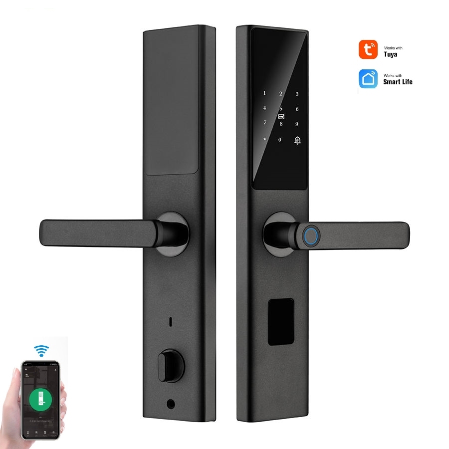 Enrique Tuya Smart Lock with Memory Card for Wood Door-Wi-Fi APP Fingerprint Unlock Digital Keyless Door Lock · image 3