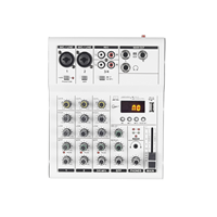 Mezclador de Audio Profesional Pequeño, Mezclador de 2/4/6 Canales, Consola de DJ/Mezclador de Audio para Eventos en Vivo, Mezclador de Tarjetas de Sonido