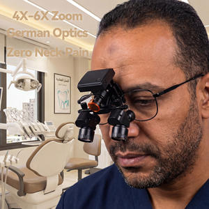 Lupas Dentales Prismáticas TTL Profesionales 4X-6X con Luz LED Inalámbrica, Binoculares Ergonómicos Ajustables para Procedimientos Quirúrgicos - Product Image 1