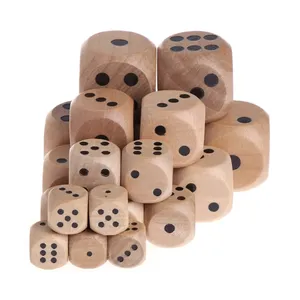16毫米点立方体圆形Coener骰子套装木制6面彩色点骰子棋盘游戏配件