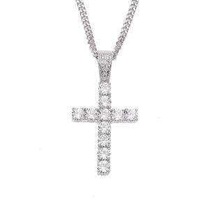 C & J Spot supply hip hop baru zircon liontin salib batu klub malam kalung pria - Product Image 4