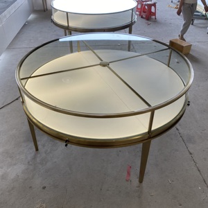 <span class=keywords><strong>Vitrina</strong></span> <span class=keywords><strong>de</strong></span> lujo para joyería, <span class=keywords><strong>vitrina</strong></span> <span class=keywords><strong>de</strong></span> mostrador <span class=keywords><strong>de</strong></span> cristal para joyería dorada, <span class=keywords><strong>vitrina</strong></span> redonda <span class=keywords><strong>de</strong></span> acero inoxidable para productos - Product Image 4