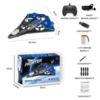 AiJH Gyroscope à 6 axes Avion de chasse RC avec montre Capteur de gravité à distance Planeur Jet 360 ° Flip EPP Rc Avion Jouets