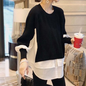 Suéter em camadas costura feminino, duas peças, estilo estrangeiro, de malha, atacado, outono e inverno 2022 - Product Image 3