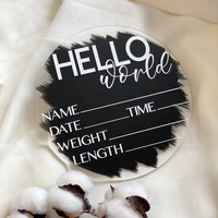 Cadeau personnalisé pour nouveau-né, annonce de naissance en acrylique, plaque de statistiques de naissance, plaque en acrylique avec nom, accessoire photo pour nouveau-né