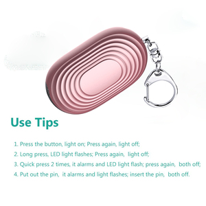 Nữ khẩn cấp an toàn cá nhân Keychain báo động độ nhạy cao 130dB ABS Vật liệu xách tay ROHS chứng nhận hộp màu - Product Image 3