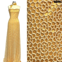Tela de encaje de lavanda elegante de Ecuador, tela de encaje bordada con cuentas de color marfil de Colombia para vestidos de novia de Dubái, tela de red.